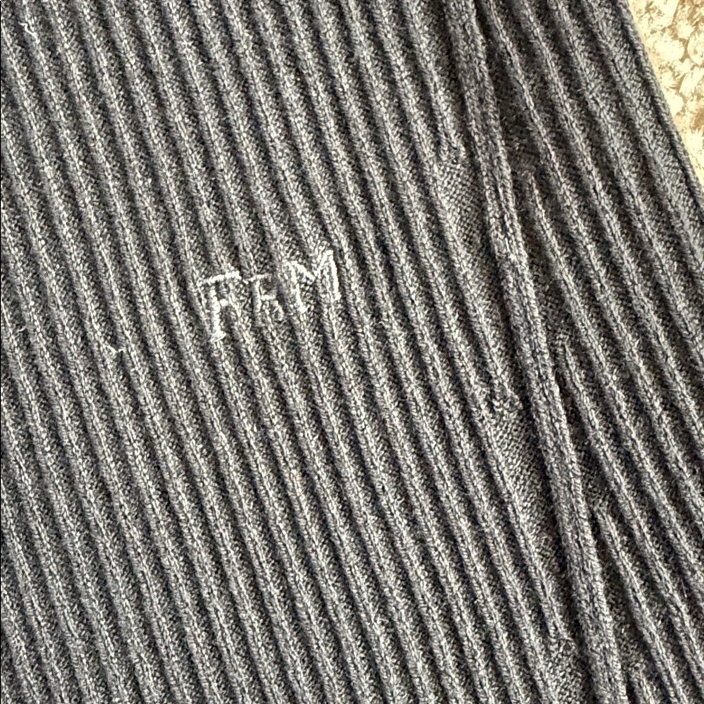 Frame Slim Ribbed Button Front Collared Cardigan Black Noir Sweater - Picture 7 of 10
